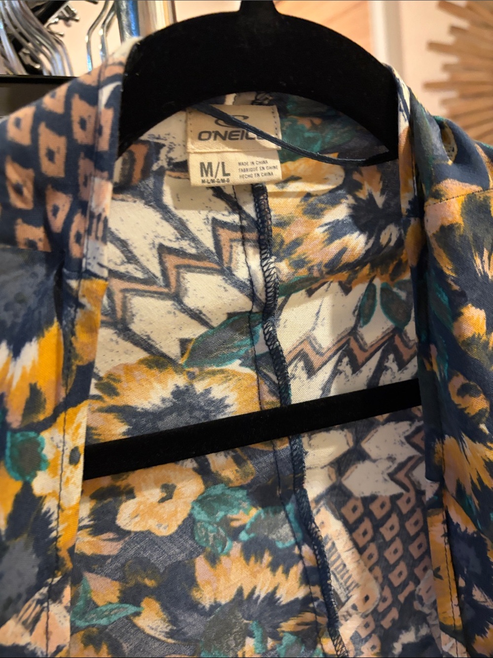 O'Neill Navy Blue, Yellow & Teal kimono